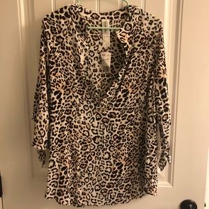Forever 21 Leopard Print Kaftan Swim Cover-up